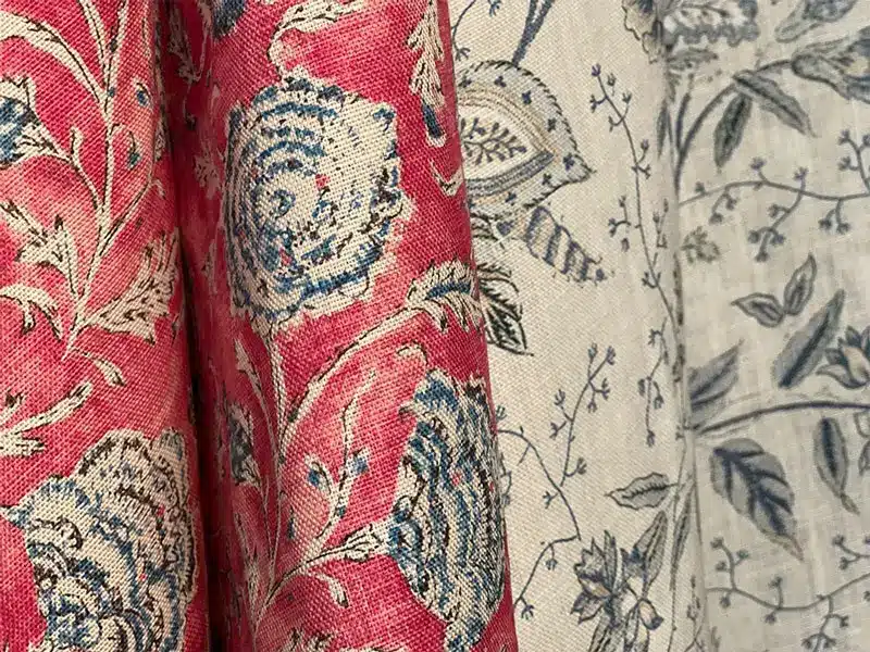 Un esempio dei tessuti floreali Ralph Lauren della collezione Archival Florals Fabrics da utilizzare per cuscini ed imbottiti e che puoi trovare nei negozi Zefiro Interiors